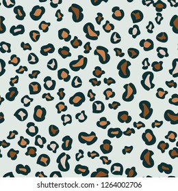 Animal print, leopard skin seamless pattern. Trendy colors