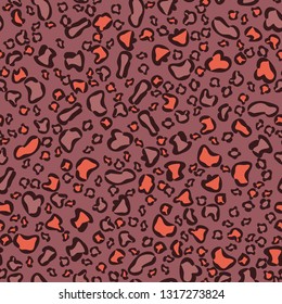 Animal print, leopard skin seamless pattern. Trendy colors