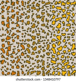 Animal print, leopard skin seamless pattern. Trendy colors