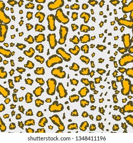 Animal print, leopard skin seamless pattern. Trendy colors