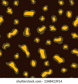 Animal print, leopard skin seamless pattern. Trendy colors