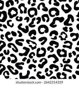 
animal print leopard skin texture seamless black white pattern