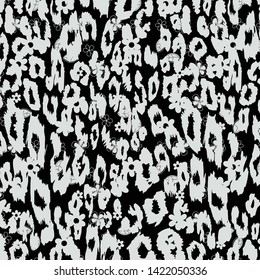 Animal print, leopard texture background, black and vhite, vector