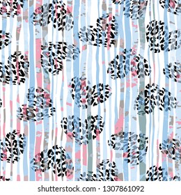 Animal print, leopard texture  over Hearts pattern
