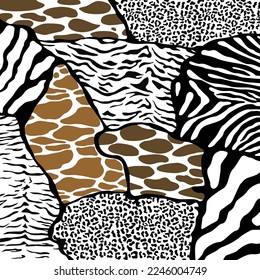 
Leopard-Zebra-Tigergiraffe, Vektormuster