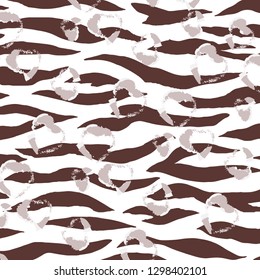 Animal print over Hearts pattern