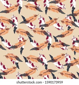 Animal print in pattern feather background
