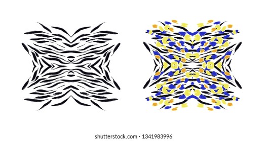 Animal print pattern isolated on white background. Card design template. Vector.
