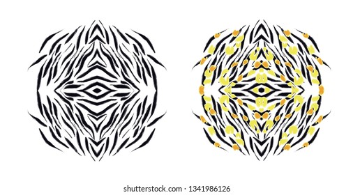 Animal print pattern isolated on white background. Card design template. Vector.