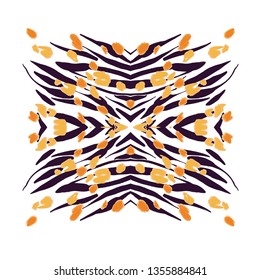 Animal print pattern isolated on white background. Card design template. Vector.
