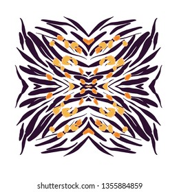 Animal print pattern isolated on white background. Card design template. Vector.