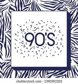 animal print pattern ninetys style with number 90