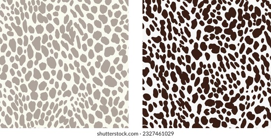 Animal Print Pattern Spots Dalmatian Cow Vector Illustration Set Abstract Boho