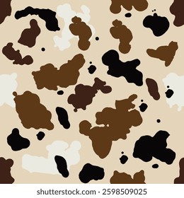 Animal Print Pattern wool pattern,Animal Seamless Cow Texture. Vector Monochrome Pattern. Abstract Illustration Cow Skin Background design for cloth,wrapping,wallpaper Natural colors textile