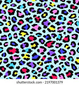 animal print. rainbow leopard spots pattern. seamless rainbow background. good for fabric, dress, fashion, wallpaper, textile.