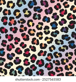 animal print. rainbow leopard spots seamless vector pattern. good for fabric, textile, wallpaper