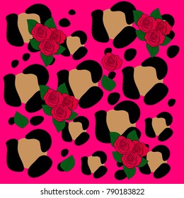 Animal print with roses