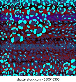 Animal print seamless on a stripes vector backgrounds. Vector leopard spots on a fur graphic abstract.