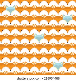 Animal print. Seamless pattern with cute fox faces. Good idea for textile, wrapping, wallpaper or cloth design.