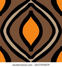 Animal Print Seamless Pattern Design, Vector Illustration Background, 80s 90s Style - Brown, Beige and Orange. Editable and Endless Design.
