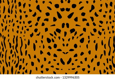 Animal print seamless pattern. Feline fur vector illustration.