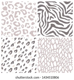 Animal print seamless pattern. Leopard skin texture. Fashion abstract background. Trendy jaguar, crocodile, zebra, snake textile, fabric, apparel design.