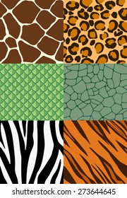 Animal print seamless pattern set of animal print tiles