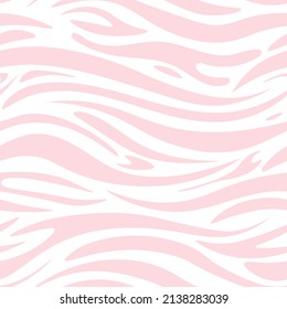 Animal print seamless vector pattern with pink zebra tiger stripes. textile repeating animal fur 