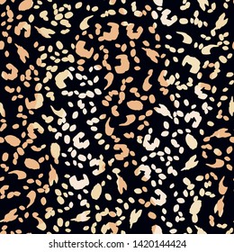 Animal print skin of leopard, cheetah tropical seamless pattern. Camouflage endless background with imitation of spots leopard skins