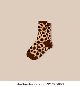 animal print socks vector illustration