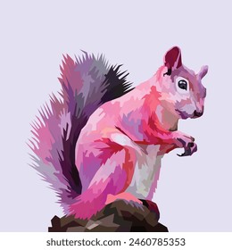 animal print squirrel pop art portrait isolated decoration
