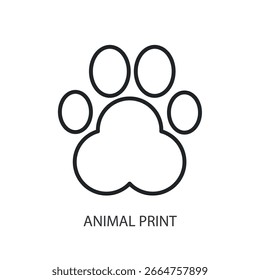 Animal imprimir ícones de vetor de linha fina.