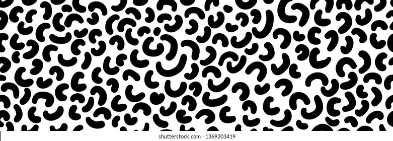 Animal print vector seamless background. Abstract background in black and white hand drawn illustration. 