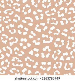 animal print. white spots leopard seamless pattern. zoo background. good for fabric, wallpaper, fashion design, summer dress, fur, coat, textile.