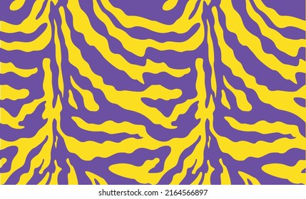 
Animal print zebra vector seamless pattern on yellow background, trendy texture.