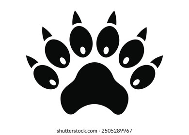 Animal Prints Vector Illustration - Bear and Wolf Cartoon Clipart and Line Art Design