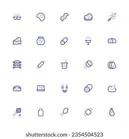 Animal Product Icon Collection. Pixel Perfect Animal Product Outline Style 2D Icon