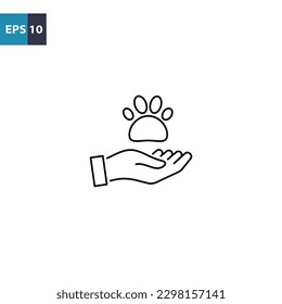 Animal protect outline icon Vector illustration