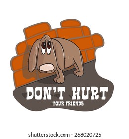 Animal Protection, Dog, Vector Illustration