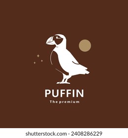 animal puffin natural logo vector icon silhouette retro hipster