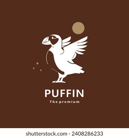 animal puffin natural logo vector icon silhouette retro hipster