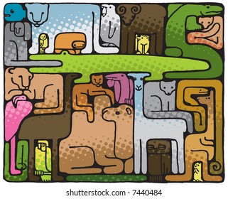 Animal Puzzle (vector). In the gallery also available XXL jpeg image made from this vector