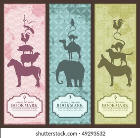 animal pyramid bookmarks or banners (grunge is removable)