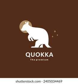 animal quokka natural logo vector icon silhouette retro hipster