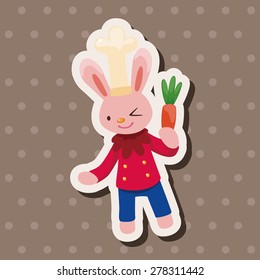 animal rabbit chef cartoon theme elements