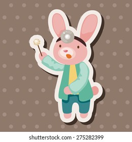 animal rabbit doctor cartoon theme elements