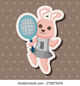 Animal rabbit doing sports cartoon theme elements