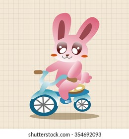 Animal rabbit doing sports cartoon theme elements