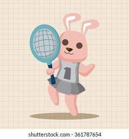 Animal rabbit doing sports cartoon theme elements