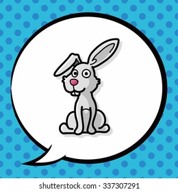animal rabbit doodle, speech bubble